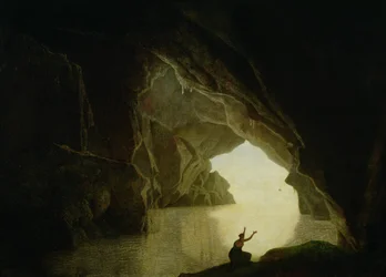 Eine Grotte im Golf von Salernum, mit der Figur von Julia, verbannt aus Rom, ausgestellt 1780